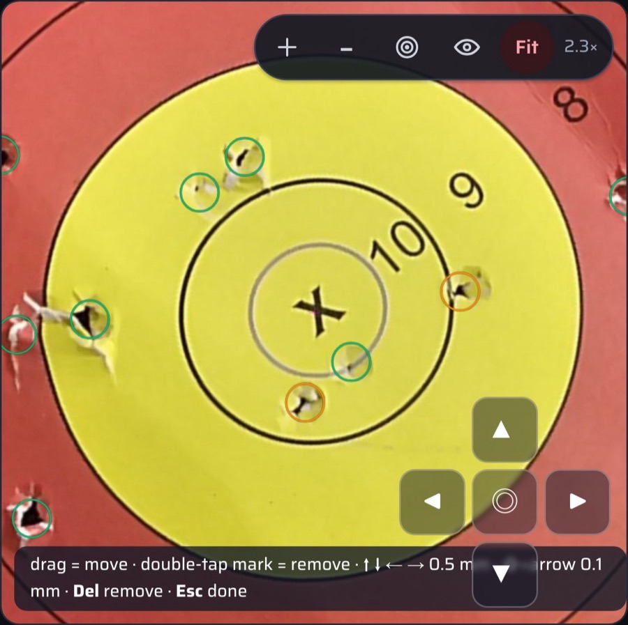 Score review in the ScoreMyTarget app